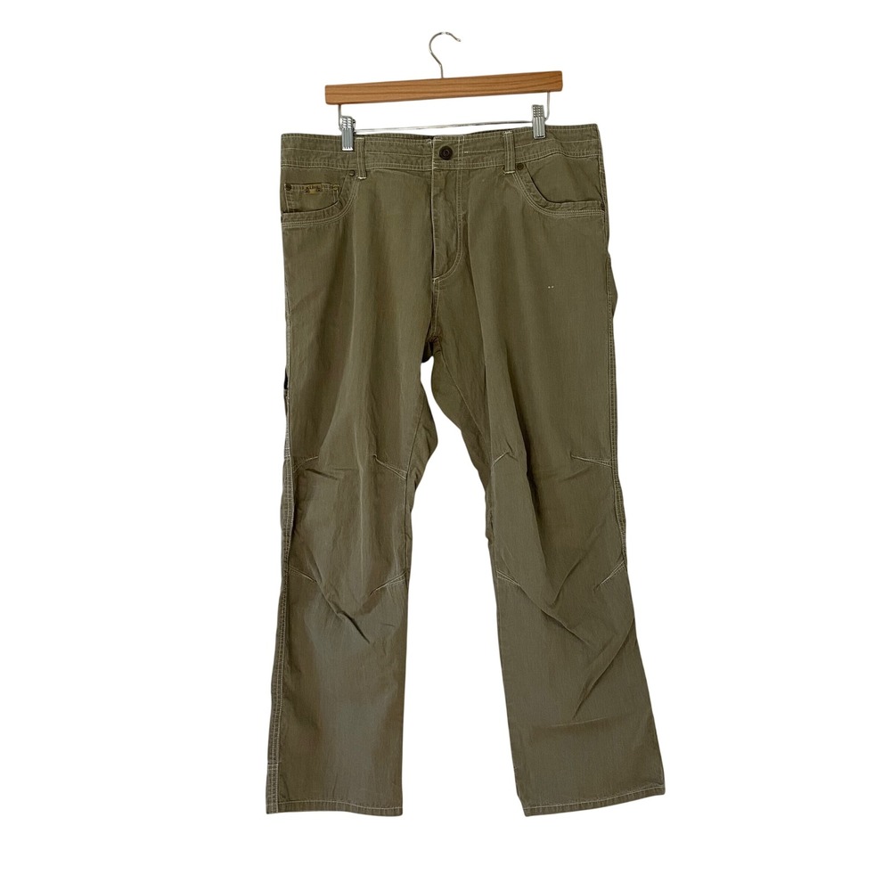 Kuhl Revolvr Mens 38x30 Olive Green Uberkuhl Hiking Work Pants Articulated Knee